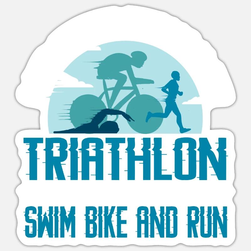 C’est comme un triathlon sans natation, vélo et course Sticker taille S (10 x 10 cm)