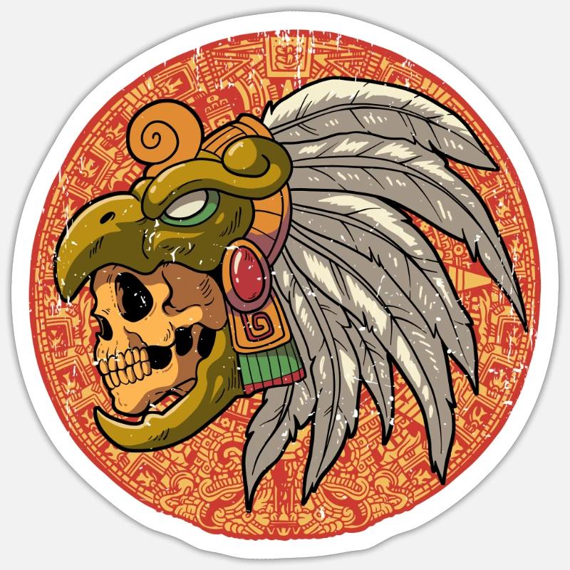 Mexican Aztec warrior Aztecs - Sticker size S (10 x 10 cm) - white matte
