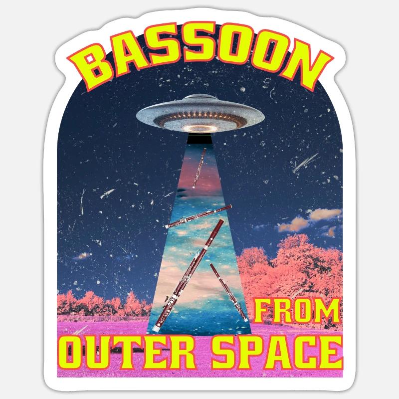 Bassoon from outer space. Bassoon from outer space. Sticker size S (10 x 10 cm)