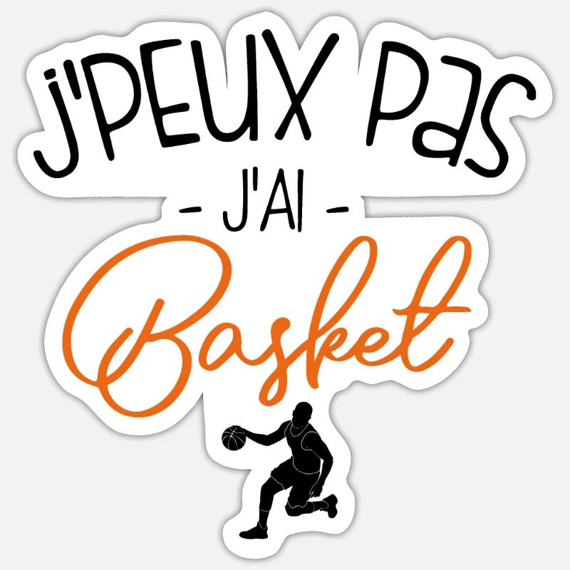 Pas Dispo, Basket Oblige - Sticker taille S (10 x 10 cm) - blanc mat