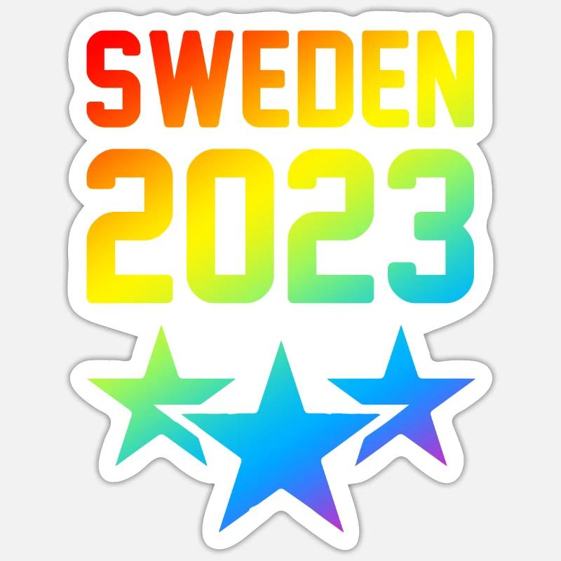 Suède 2023 - Sticker taille S (10 x 10 cm) - blanc mat