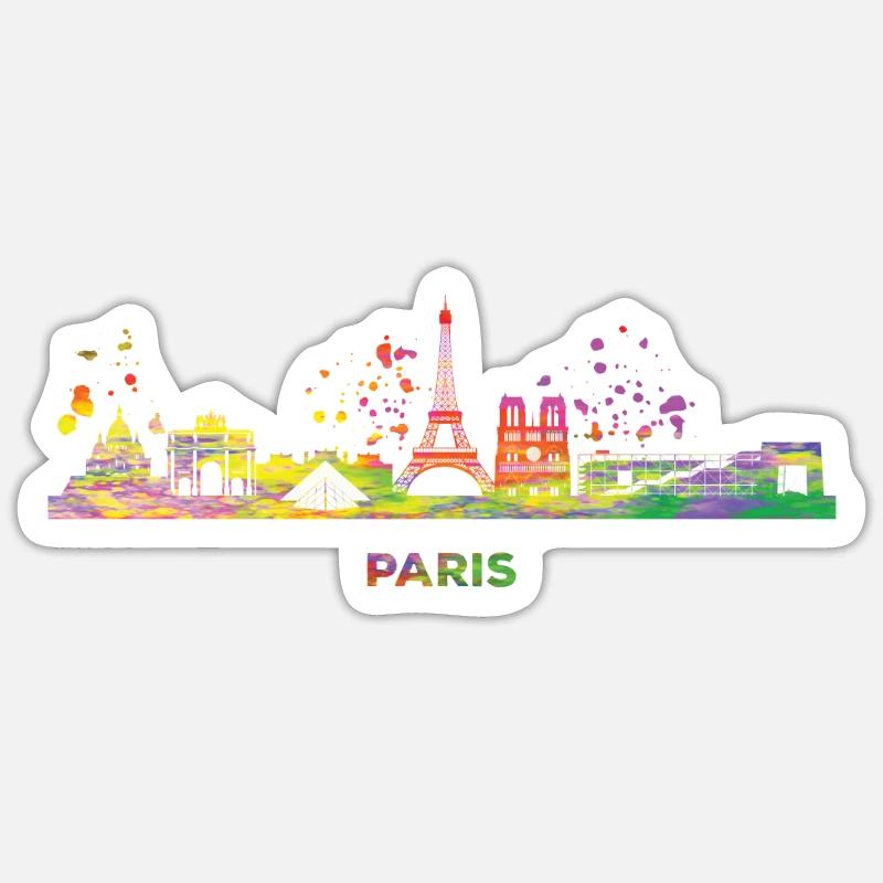 Pariser Skyline Paris - Sticker størrelse S (10 x 10 cm) - mat hvid