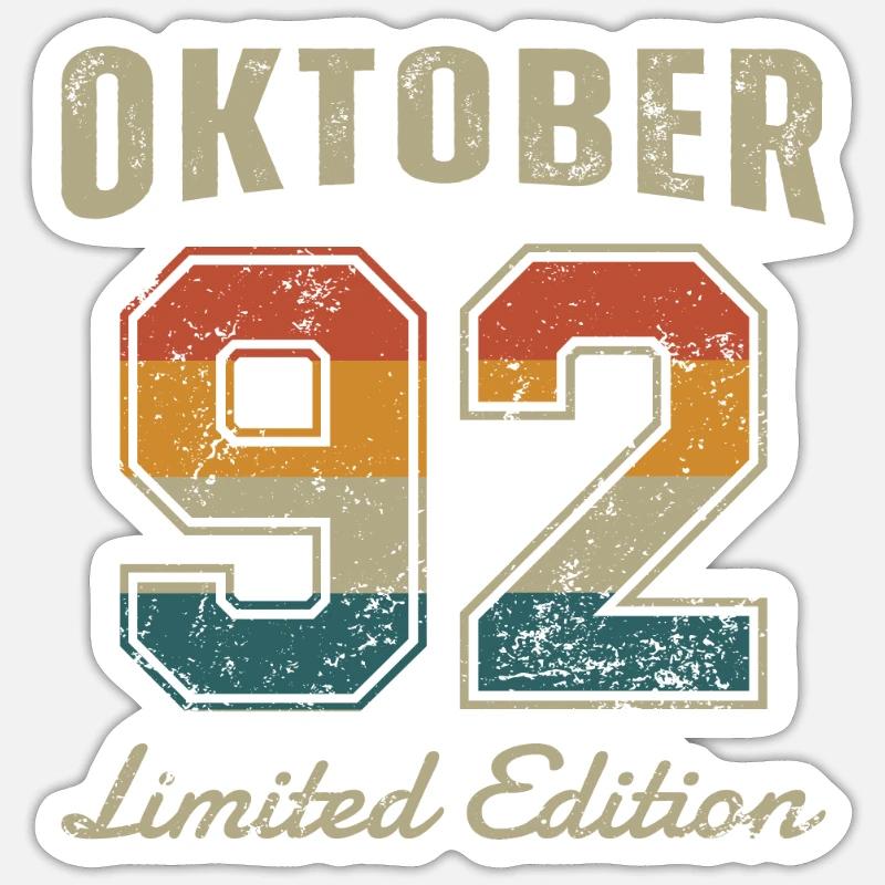 Date de naissance : Octobre 1992 - Edition Limitée Rétro Sticker taille S (10 x 10 cm)