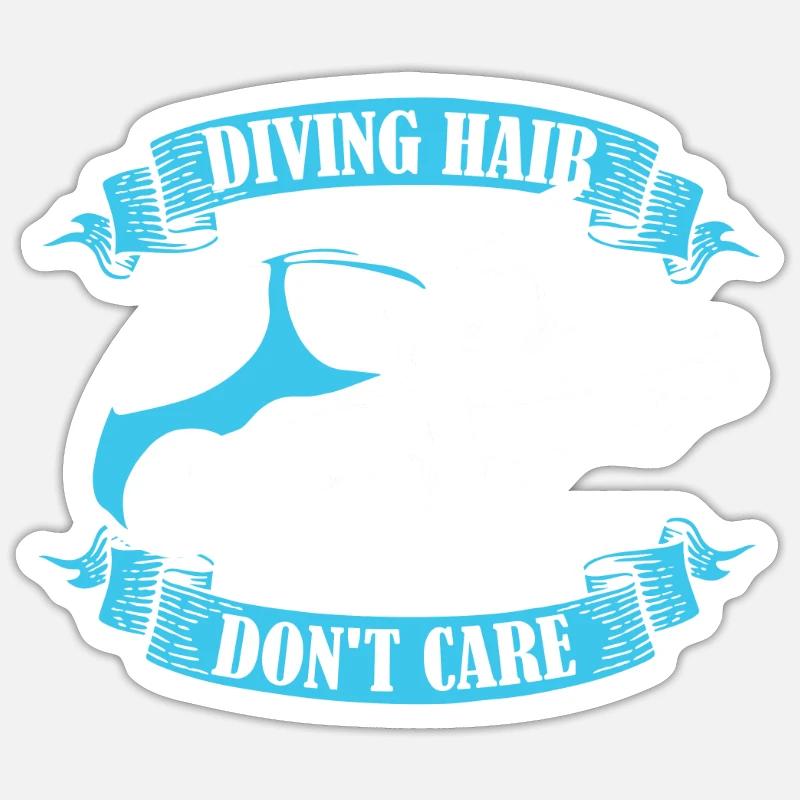 Plongée plongée drôle - Sticker taille S (10 x 10 cm) - blanc mat