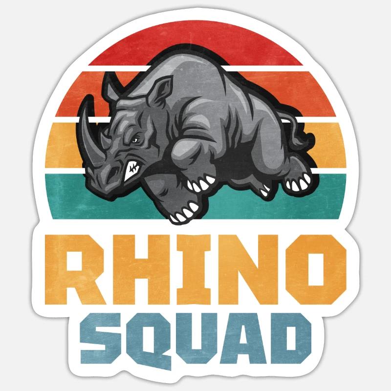 Rhinocéros - Sticker taille S (10 x 10 cm) - blanc mat