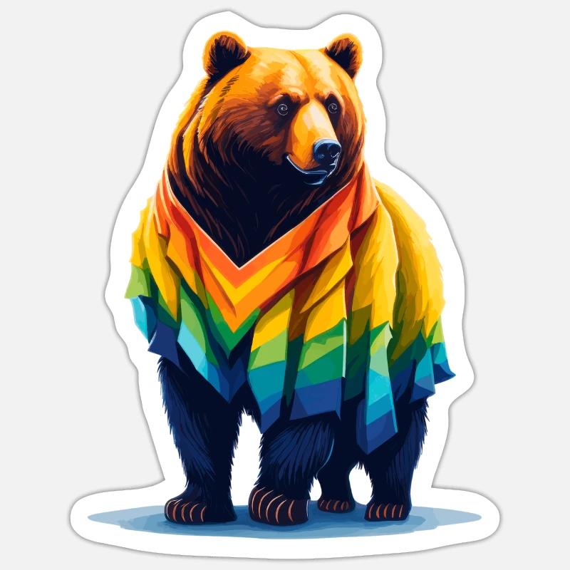 Stolzer Bär - Sticker Größe S (10 x 10 cm) - Mattweiß