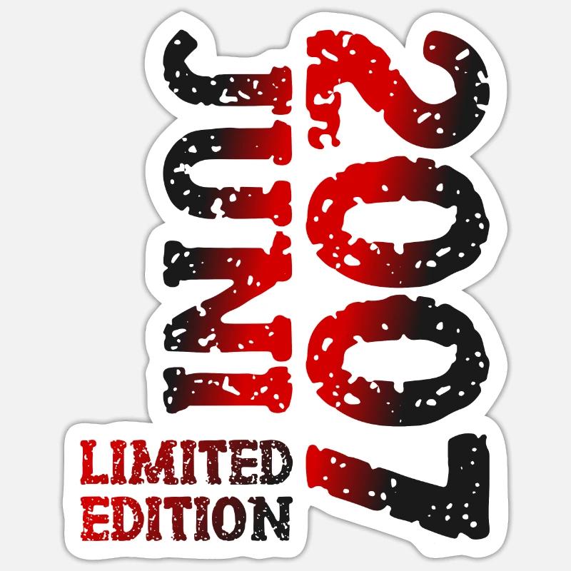 2007 Juni Limited Edition Geburtstag Geschenk - Sticker Größe S (10 x 10 cm) - Mattweiß
