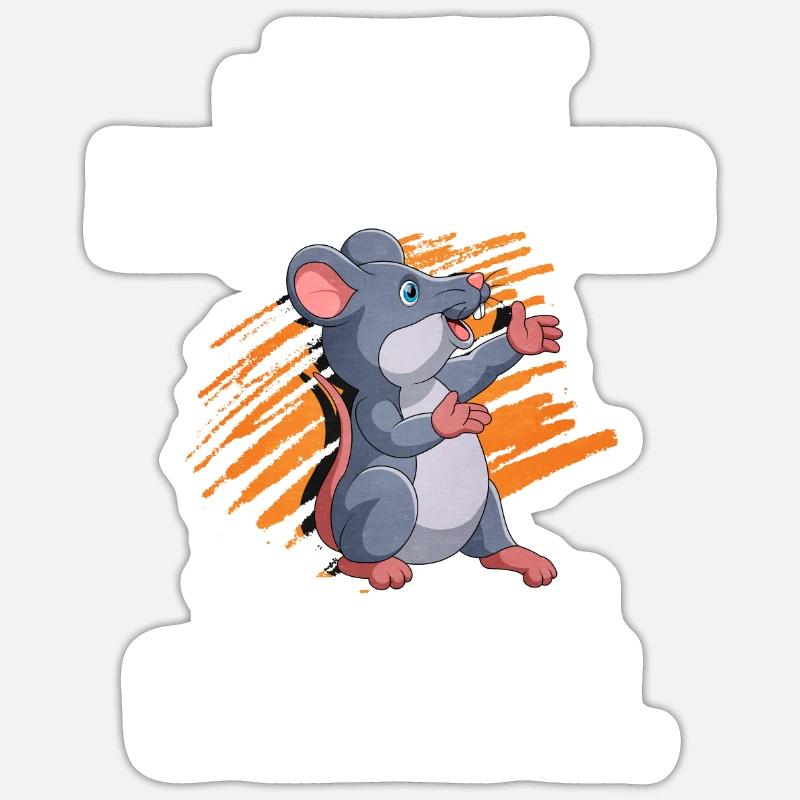 Gerbil Mouse Gift - Sticker size S (10 x 10 cm) - white matte