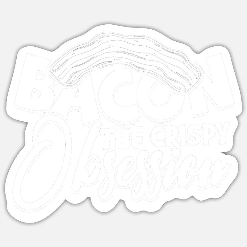 Bacon : l’obsession croustillante - Bacon - Sticker taille S (10 x 10 cm) - blanc mat