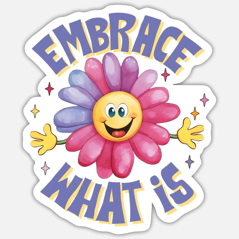 positive Einstellung, Lebensfreude, Lebensfreude - Sticker Größe S (10 x 10 cm) - Mattweiß