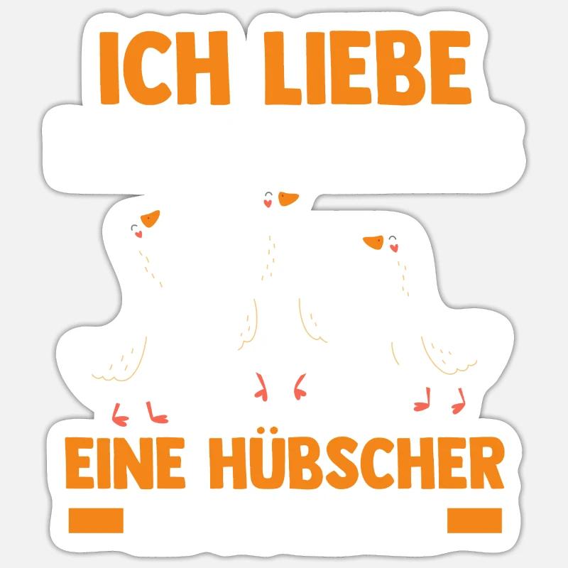 Gans Gänse - Sticker Größe S (10 x 10 cm) - Mattweiß