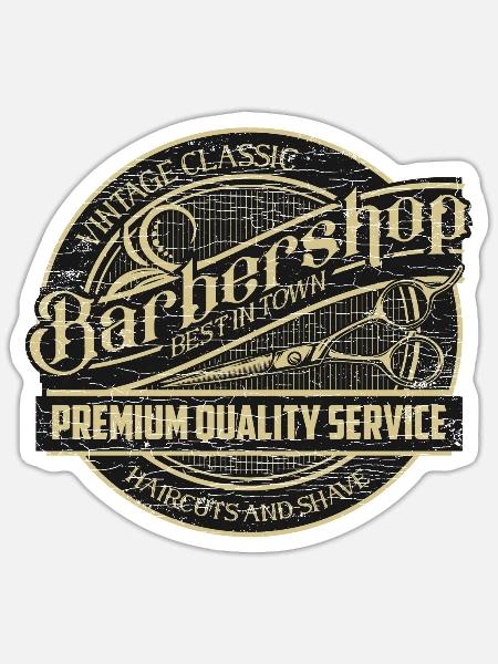 Barber Friseur Friseuse Geschenk - Sticker Größe S (10 x 10 cm) - Mattweiß