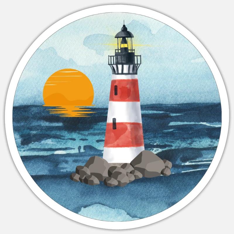 Lighthouse - Sticker size S (10 x 10 cm) - white matte