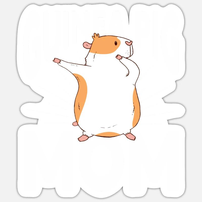 Cochon d’Inde Cadeau Pet Cochon d’Inde Sticker taille S (10 x 10 cm)