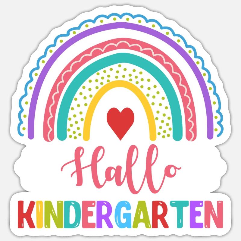 Hallo Kindergarten Tschüss Tagesmutter Sticker Größe S (10 x 10 cm)