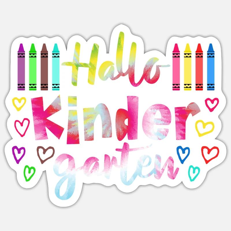 Hallo Kindergarten Einschulung Schulkind - Sticker Größe S (10 x 10 cm) - Mattweiß