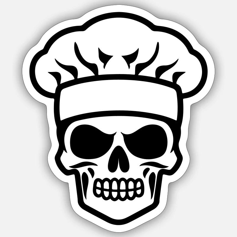 Crâne de cuisinier Sticker taille S (10 x 10 cm)