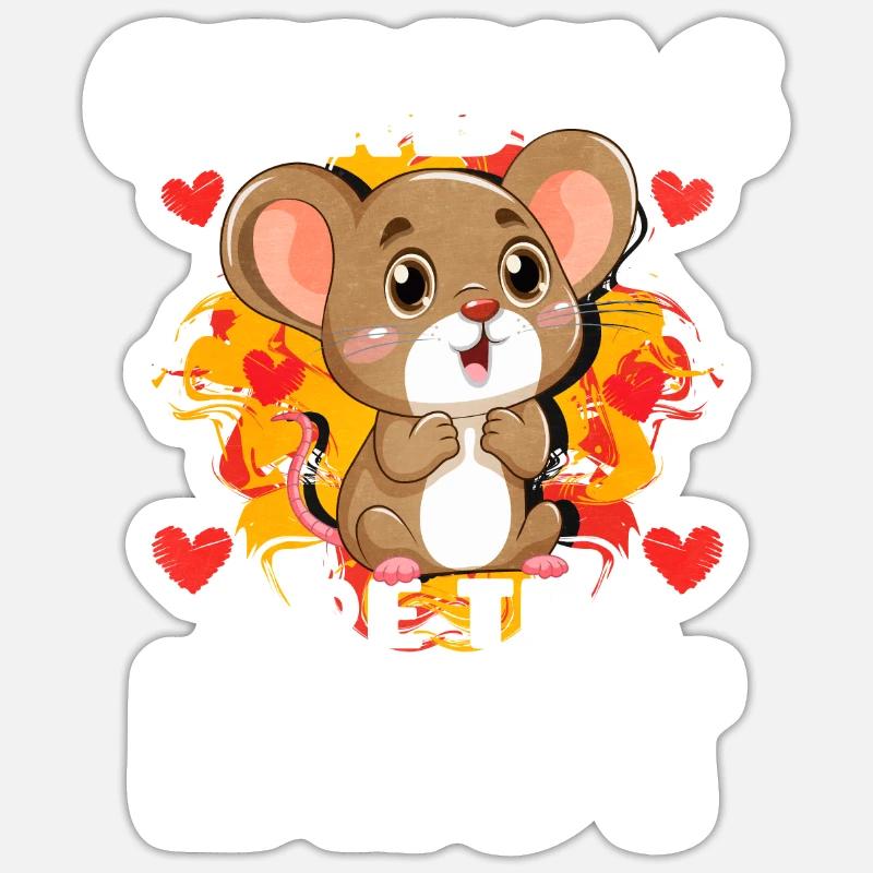 Gerbil Mouse Gift - Sticker size S (10 x 10 cm) - white matte
