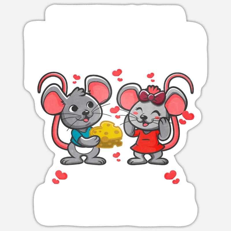 Gerbil Mouse Gift - Sticker size S (10 x 10 cm) - white matte