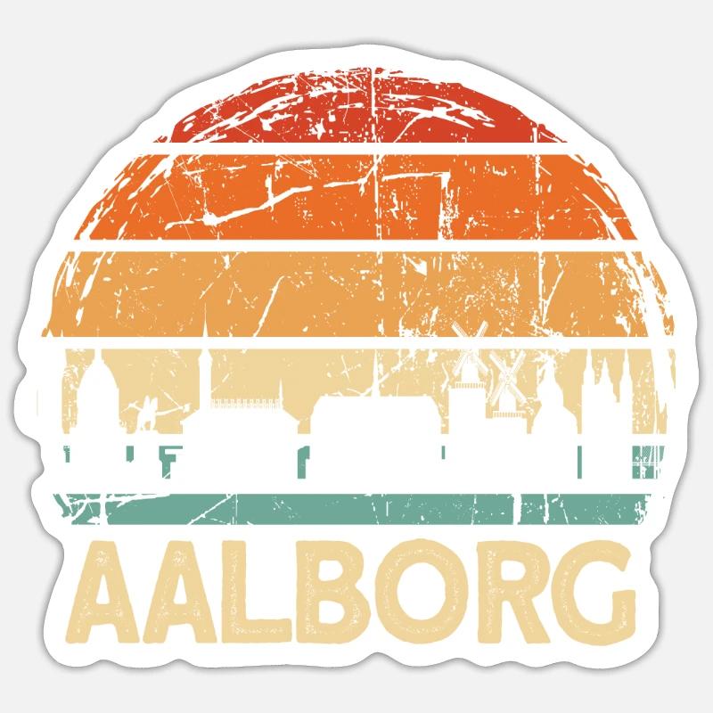 Aalborg - Sticker size S (10 x 10 cm) - white matte