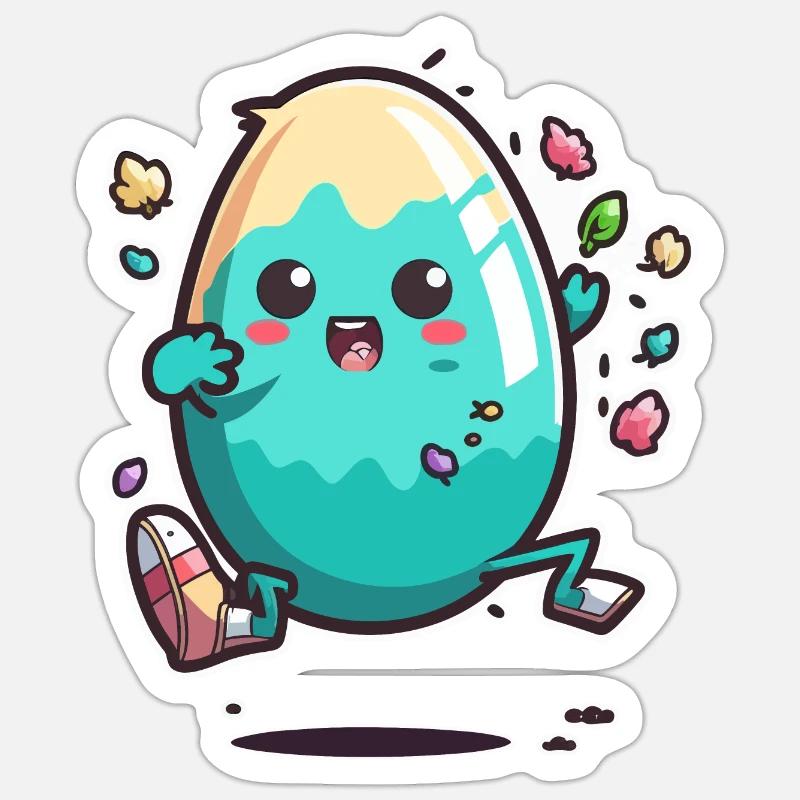 Aventure de Pâques - Sticker taille S (10 x 10 cm) - blanc mat