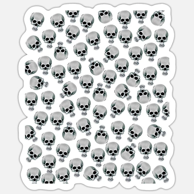 Skulls Schädel - Sticker Größe S (10 x 10 cm) - Mattweiß