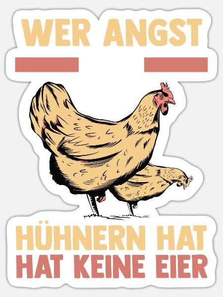 Huhn Landwirt Bauernhof Hühner - Sticker Größe S (10 x 10 cm) - Mattweiß