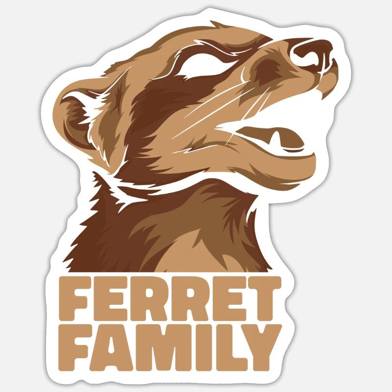 Frettchen Iltis - Sticker Größe S (10 x 10 cm) - Mattweiß