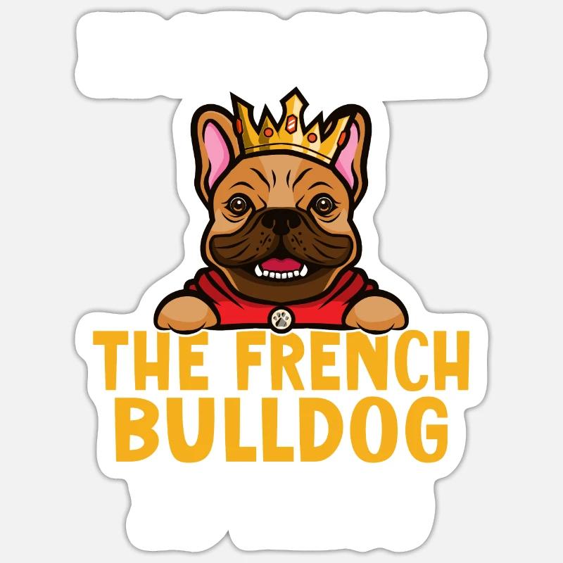 Cadeaux de bouledogue français - Sticker taille S (10 x 10 cm) - blanc mat