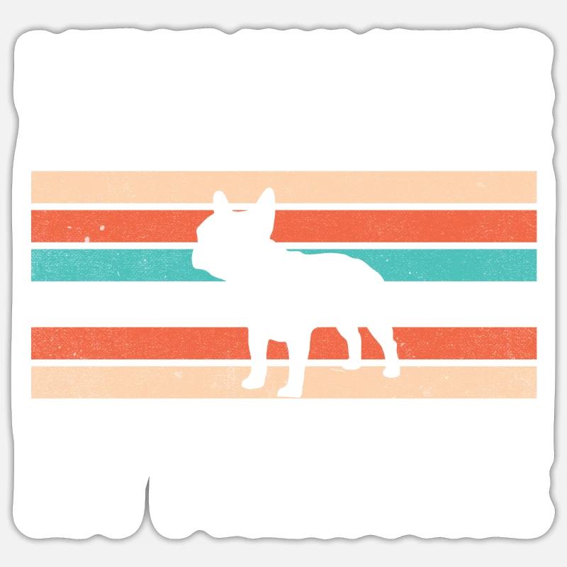Cadeaux de bouledogue français - Sticker taille S (10 x 10 cm) - blanc mat