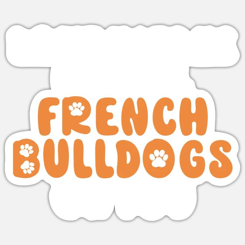Cadeaux de bouledogue français - Sticker taille S (10 x 10 cm) - blanc mat