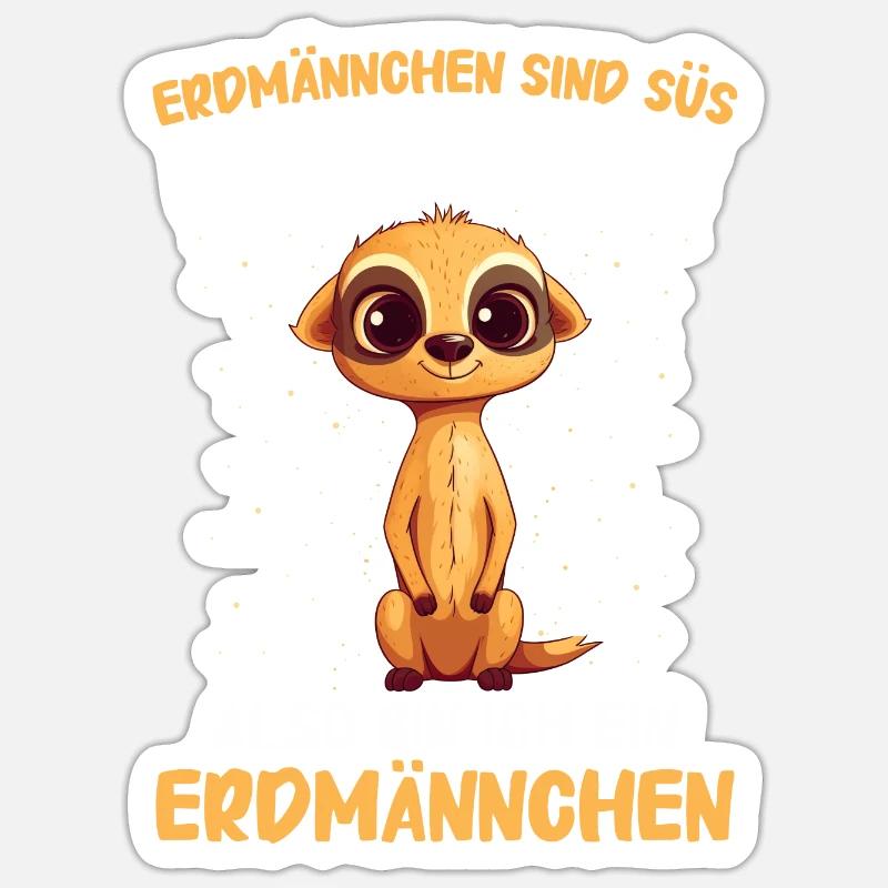 Erdmännchen Scharrtier Tier Sticker Größe S (10 x 10 cm)
