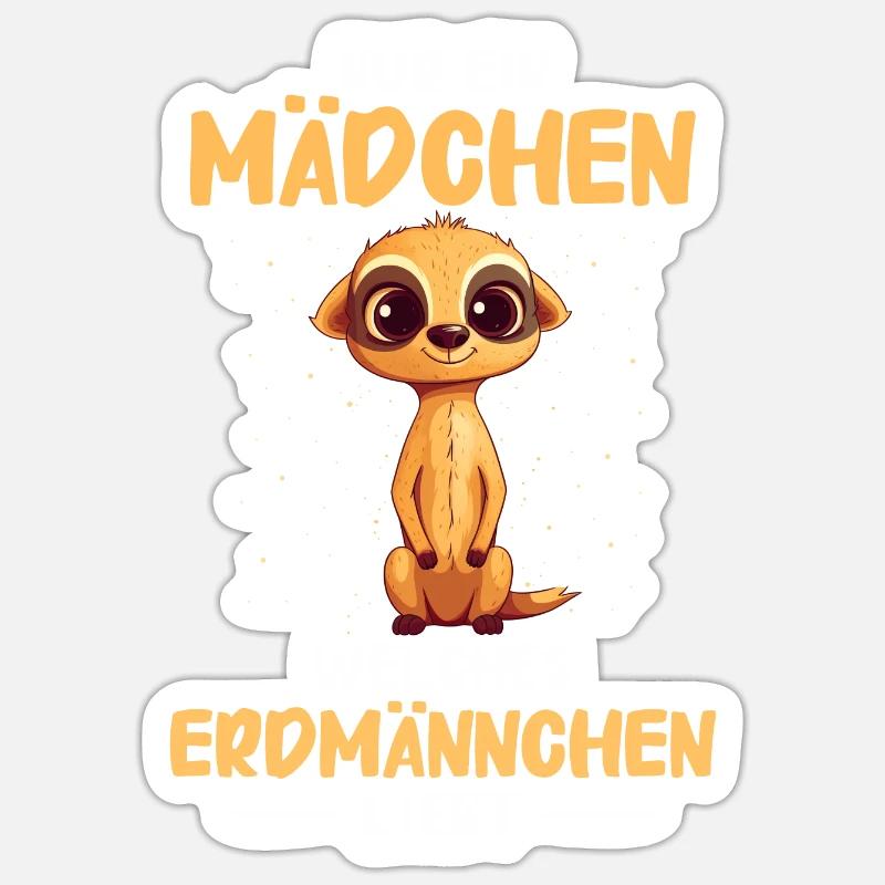 Erdmännchen Scharrtier Tier Sticker Größe S (10 x 10 cm)