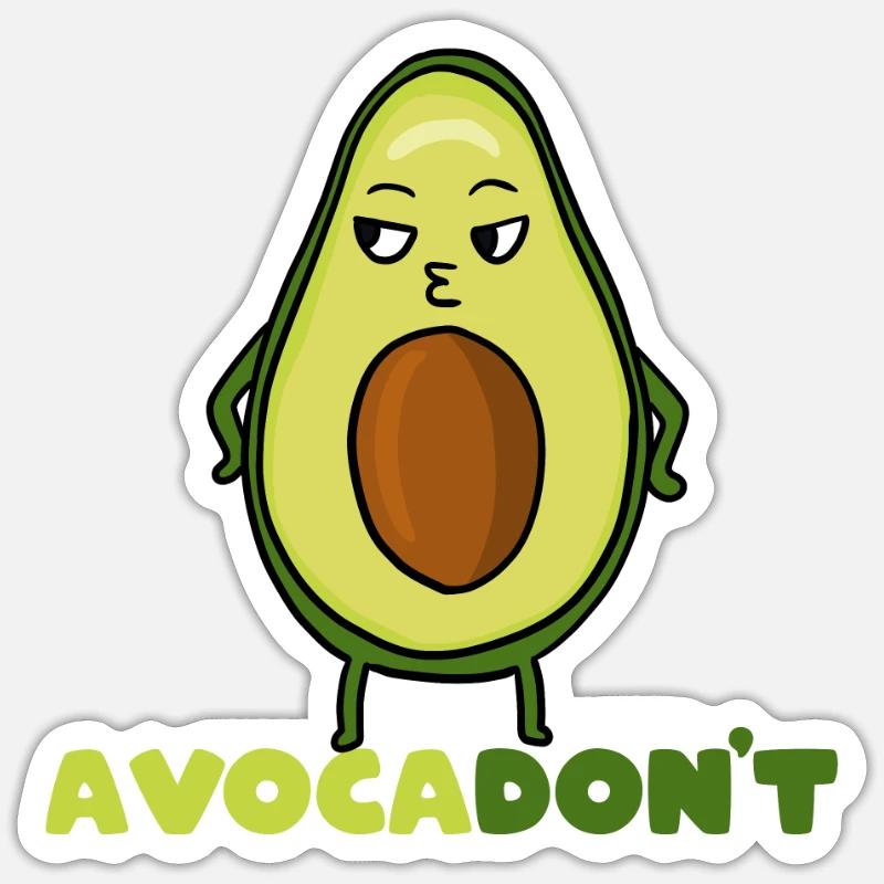 Avocat - Sticker taille S (10 x 10 cm) - blanc mat