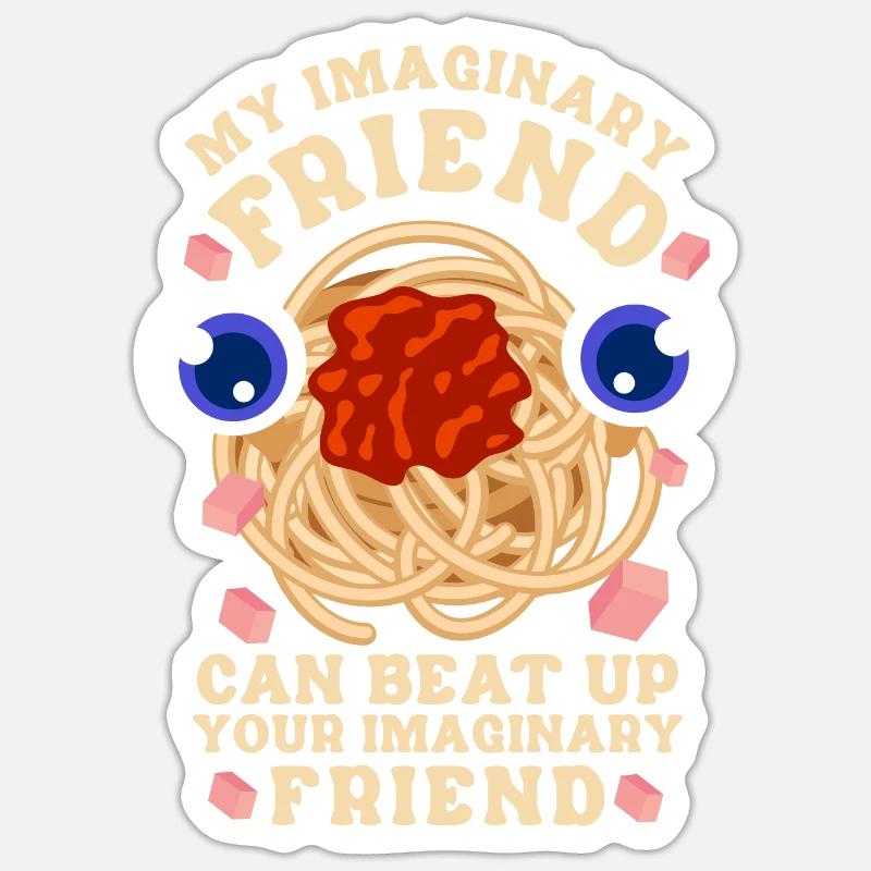 Das fliegende Spaghettimonster - Sticker Größe S (10 x 10 cm) - Mattweiß