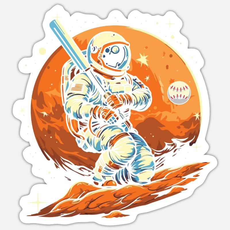 Baseball Astronaut Baseball Player Outerspace Sticker size S (10 x 10 cm)