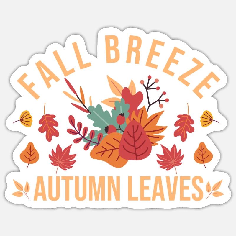 Brise d’automne Feuilles d’automne Feuille d’érable Action de grâce - Sticker taille S (10 x 10 cm) - blanc mat
