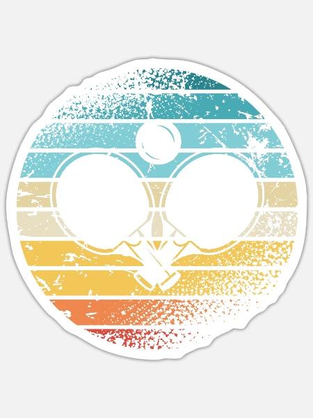 Tischtennis - Sticker Größe S (10 x 10 cm) - Mattweiß