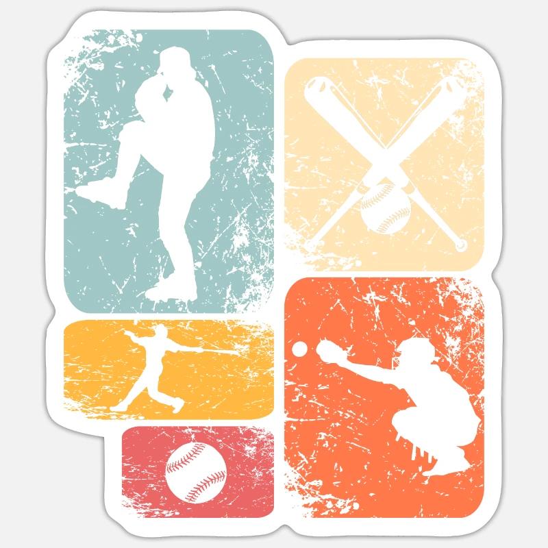 Baseball - Sticker Größe S (10 x 10 cm) - Mattweiß