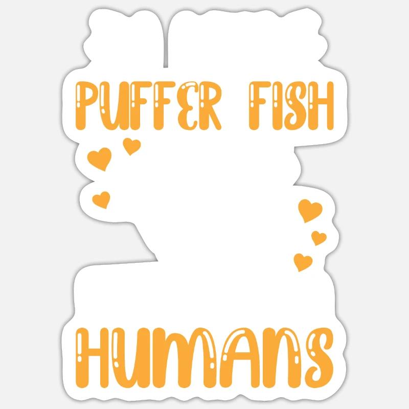Le poisson-globe ressemble davantage à un poisson-globe géant - Sticker taille S (10 x 10 cm) - blanc mat