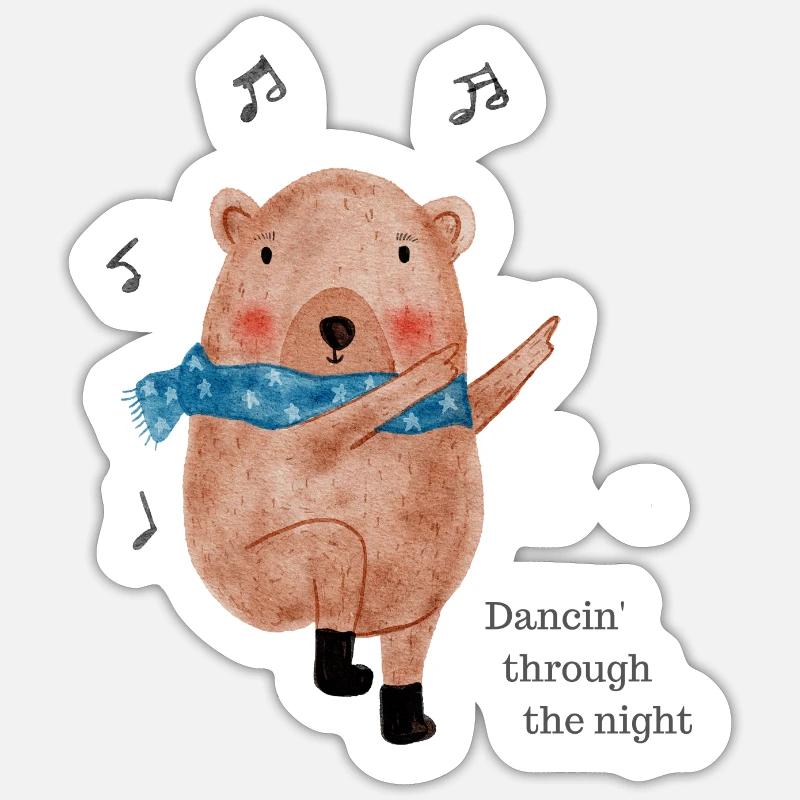 Dancin' through the night - Sticker Größe S (10 x 10 cm) - Mattweiß