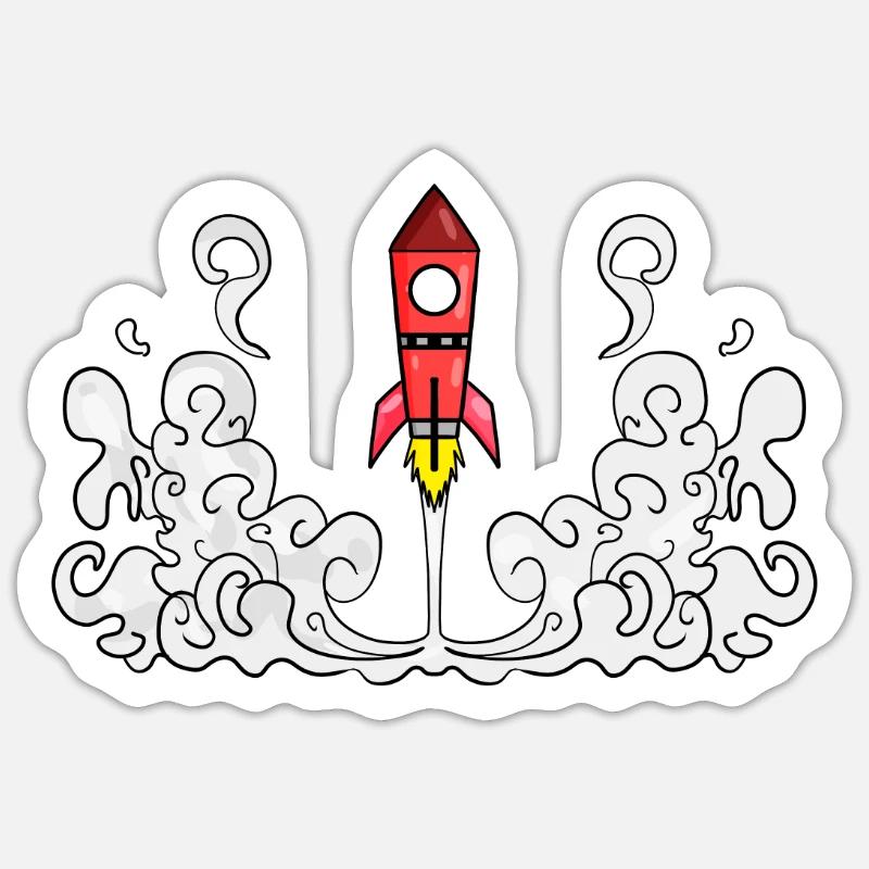 Rocket Rocket Launch Launch - Sticker size S (10 x 10 cm) - white matte