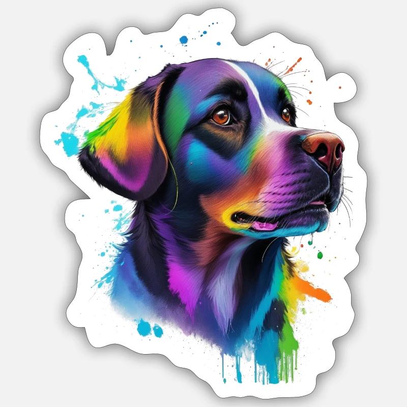 Labrador - Sticker Größe S (10 x 10 cm) - Mattweiß