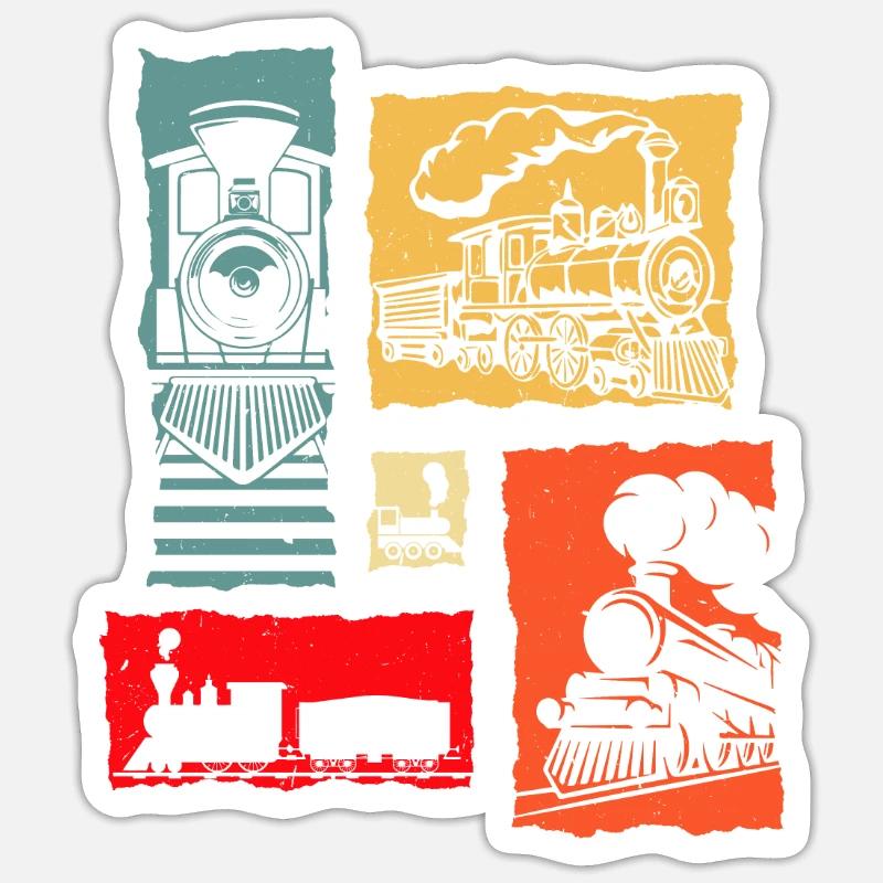 Retro Train - Sticker size S (10 x 10 cm) - white matte