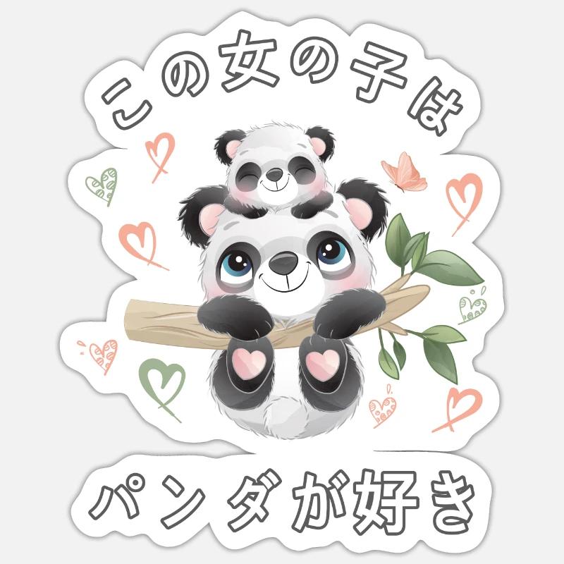 Panda Love Mama Panda Bear - Sticker size S (10 x 10 cm) - white matte