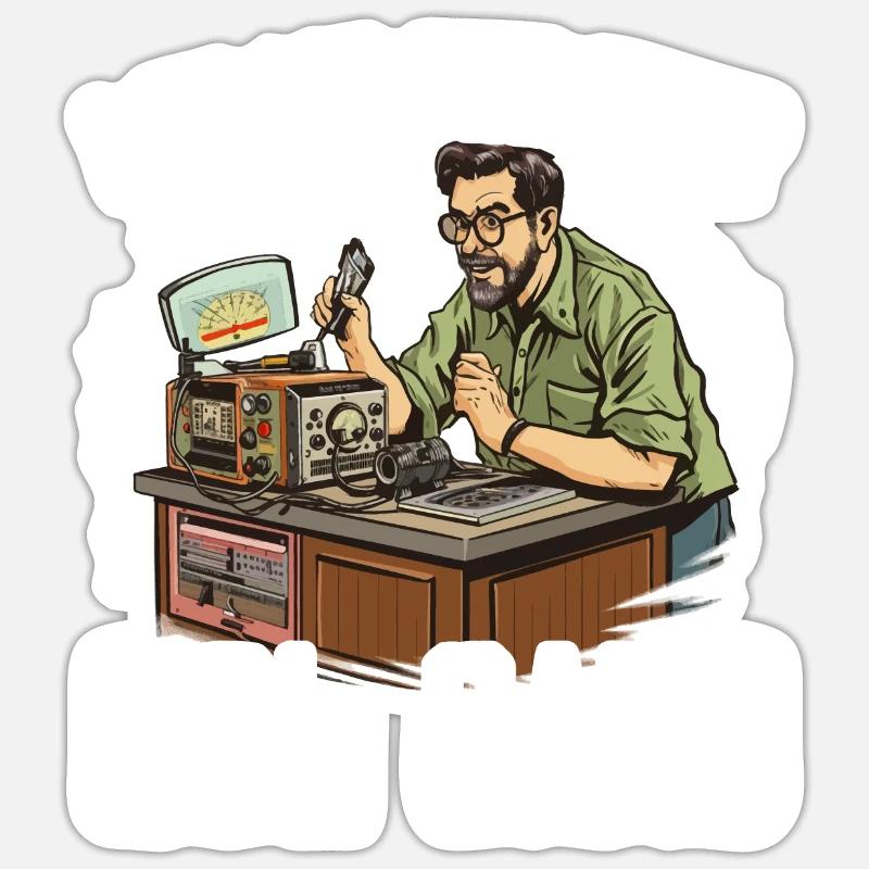Ham Radio Operator Morse Code Radioactivity Sticker size S (10 x 10 cm)