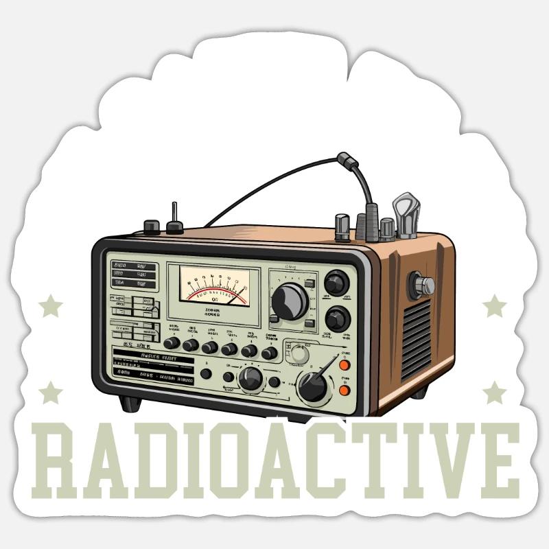 Ham Radio Operator Morse Code Radioactivity Sticker size S (10 x 10 cm)