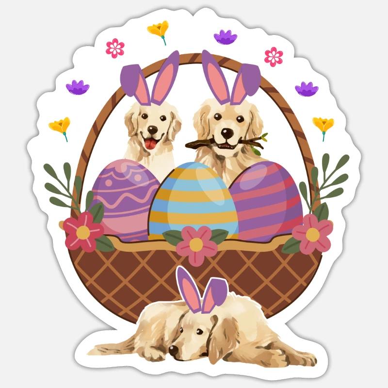 Labrador Easter - Sticker size S (10 x 10 cm) - white matte