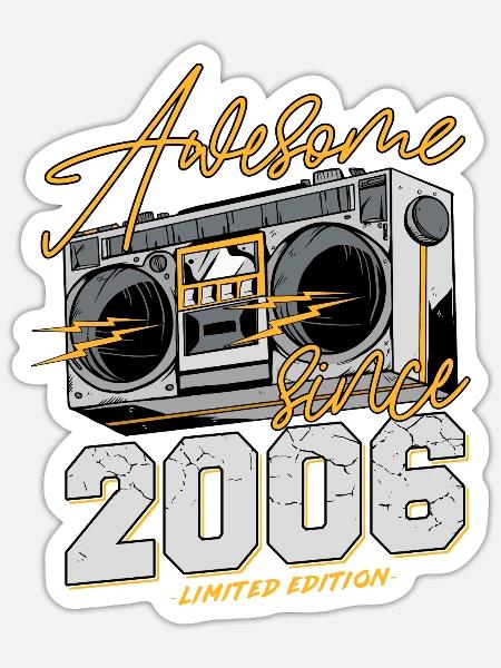 2006 Retro Vintage Jahrgang Geburtstag Geschenk - Sticker Größe S (10 x 10 cm) - Mattweiß