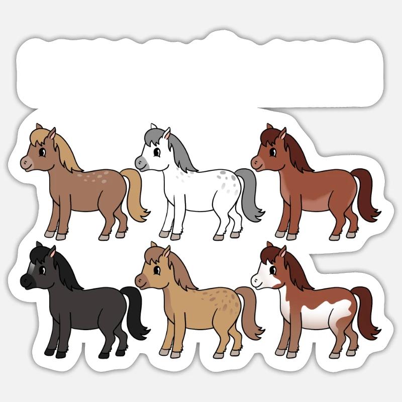 Pferdemädchen I Reiten Haflinger Pferdehof - Sticker Größe S (10 x 10 cm) - Mattweiß